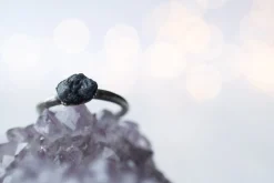 Oxidized Silver Sapphire ring | Blue sapphire ring