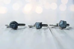 Oxidized Silver Sapphire ring | Blue sapphire ring