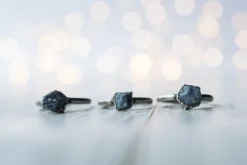 Oxidized Silver Sapphire ring | Blue sapphire ring