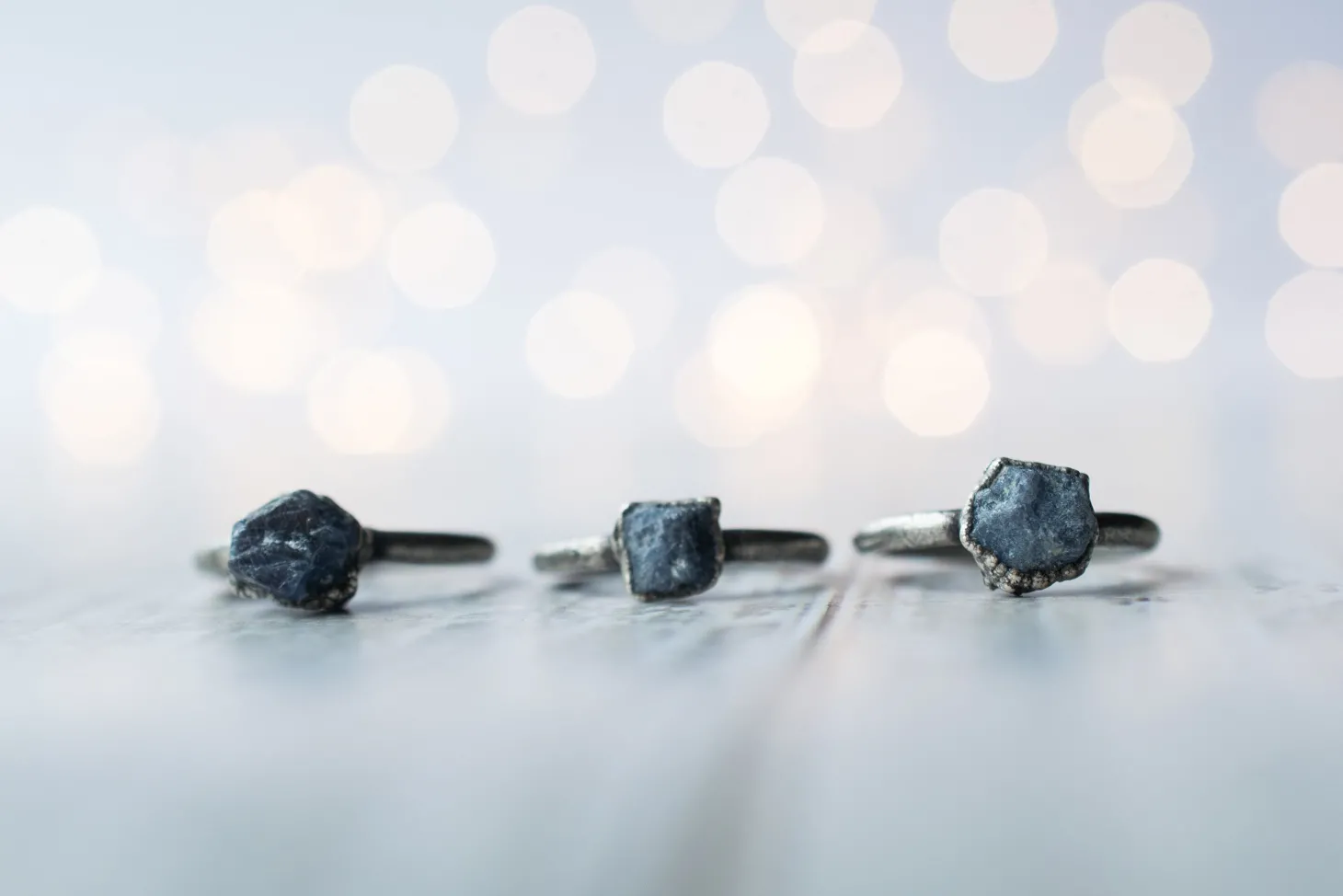 Oxidized Silver Sapphire ring | Blue sapphire ring