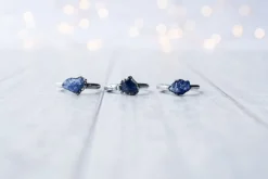 Oxidized Silver Tanzanite ring | Stone stacking ring