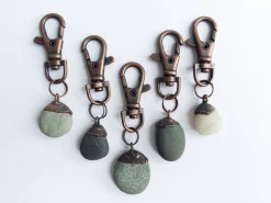 Pebble keychain | Beach Pebble keychain