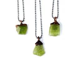 Peridot crystal necklace | Raw peridot 18