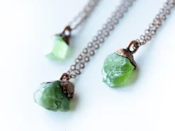 Peridot necklace | Raw peridot necklace