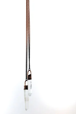 Quartz crystal necklace | Electroformed crystal necklace