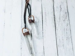 Quartz crystal necklace | Electroformed crystal necklace
