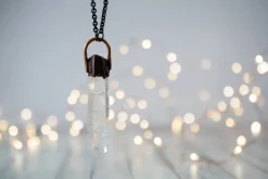 Quartz crystal necklace | Electroformed crystal necklace