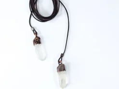 Quartz Lariat | Leather Lariat Necklace