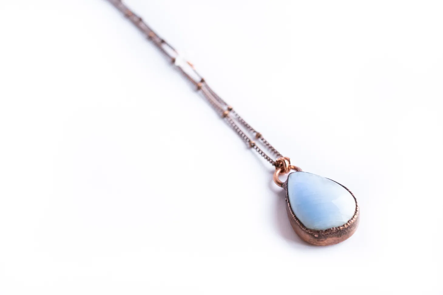 Rainbow moonstone necklace | Simple stone necklace