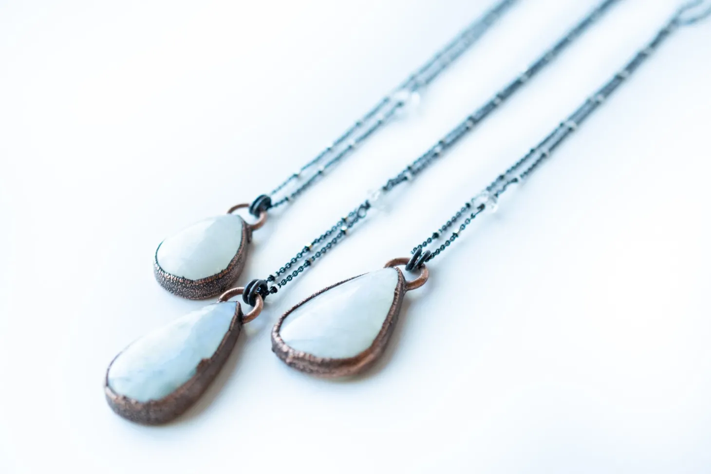 Rainbow moonstone necklace | Simple stone necklace