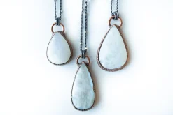 Rainbow moonstone necklace | Simple stone necklace