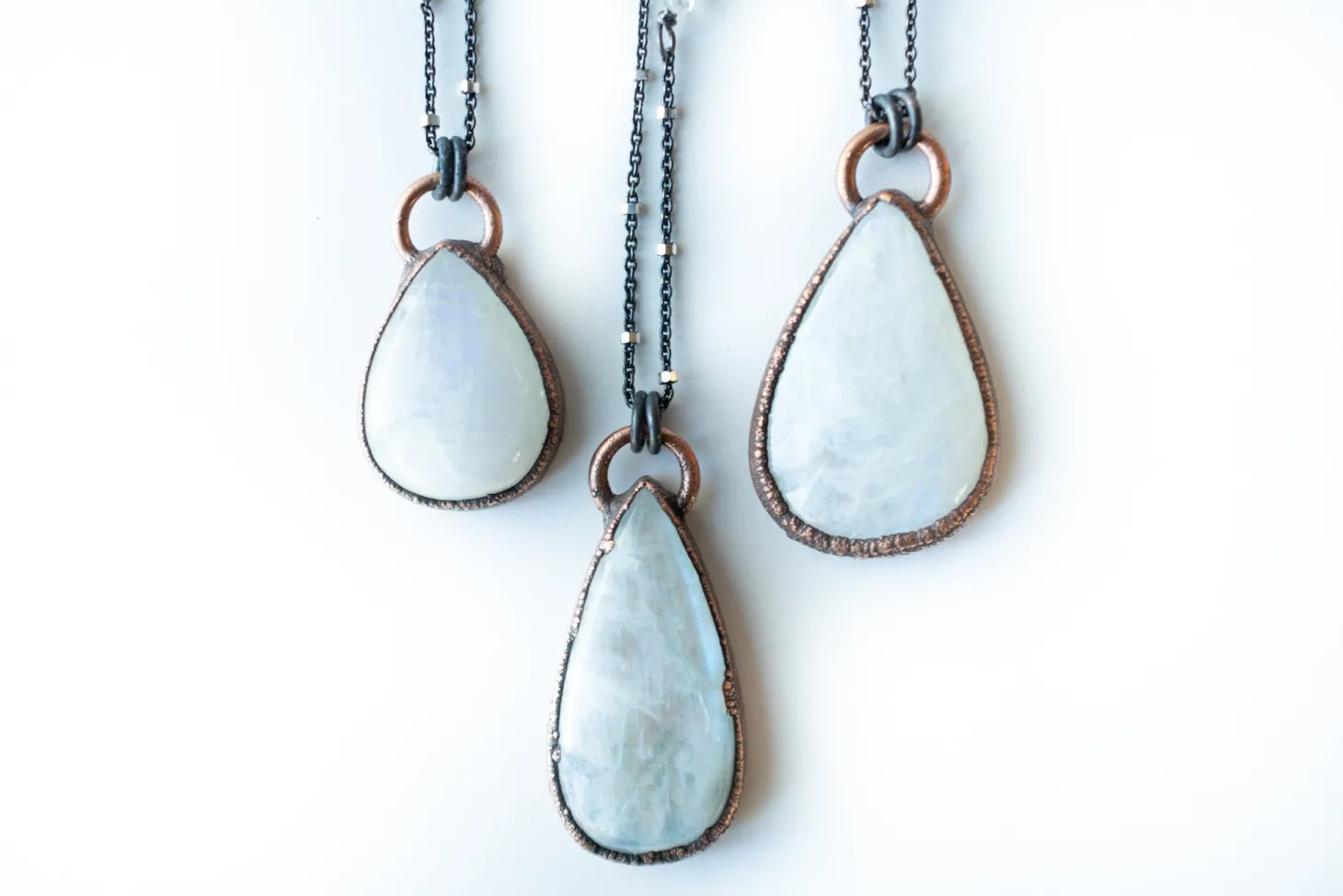 Rainbow moonstone necklace | Simple stone necklace