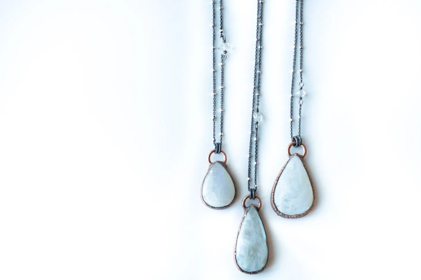 Rainbow moonstone necklace | Simple stone necklace
