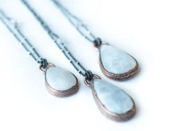Rainbow moonstone necklace | Simple stone necklace