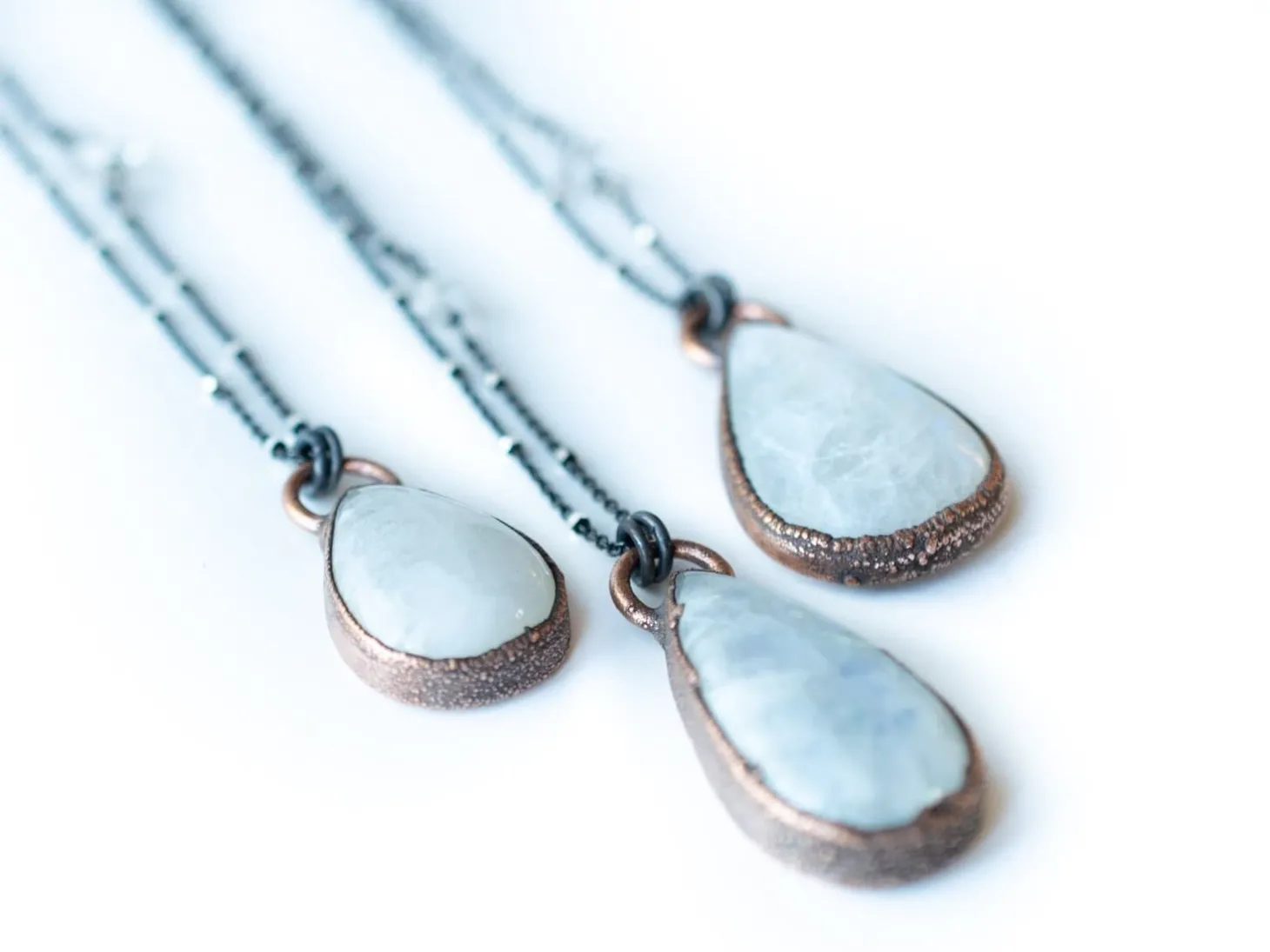 Rainbow moonstone necklace | Simple stone necklace