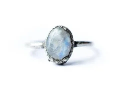 Rainbow moonstone ring | June Birthstone Ring