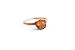Raw amber ring | Untreated baltic amber jewelry