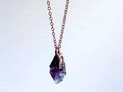 Raw amethyst necklace | Raw amethyst crystal pendant