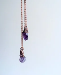 Raw amethyst necklace | Raw amethyst crystal pendant