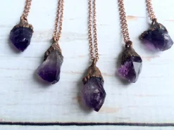 Raw amethyst necklace | Raw amethyst crystal pendant