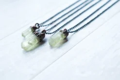 Raw apatite necklace | Raw apatite crystal pendant
