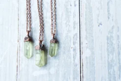 Raw apatite necklace | Raw apatite crystal pendant