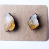 Raw citrine earrings | Citrine crystal studs