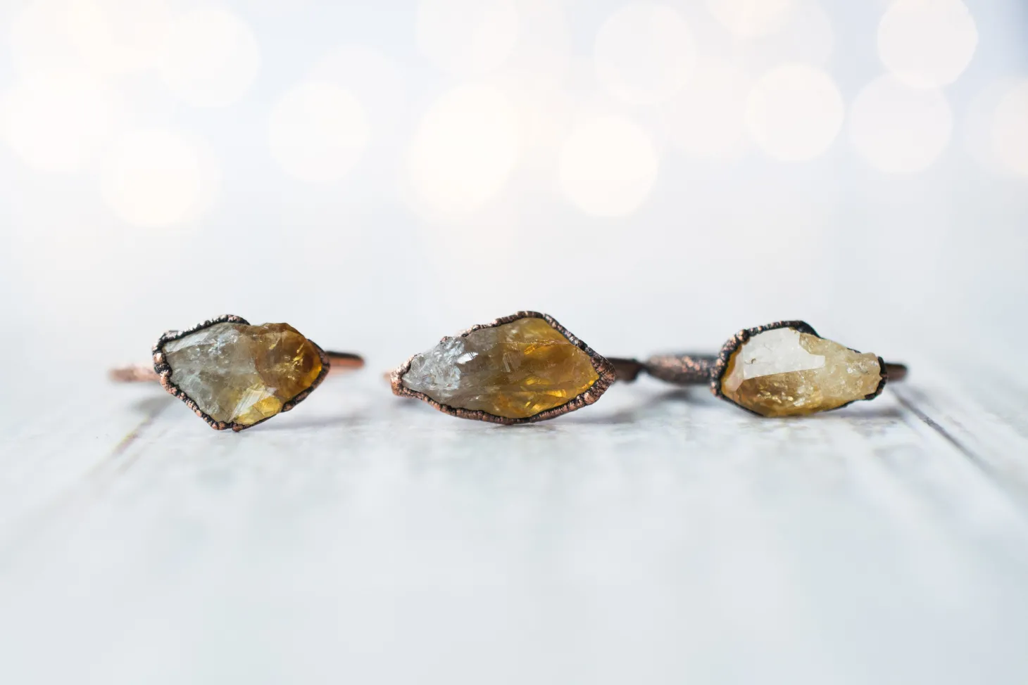 Raw citrine ring | Citrine crystal ring