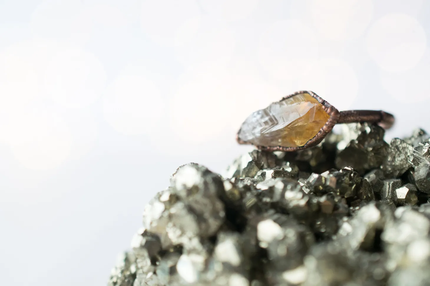 Raw citrine ring | Citrine crystal ring