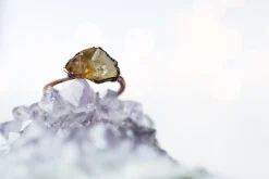 Raw citrine ring | Citrine crystal ring