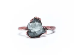 Raw crystal cluster ring | Chlorite Quartz cluster ring
