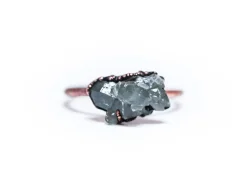 Raw crystal cluster ring | Chlorite Quartz cluster ring