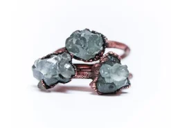 Raw crystal cluster ring | Chlorite Quartz cluster ring