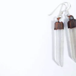 Raw crystal earrings | Quartz crystal earrings