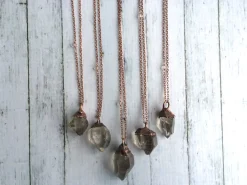 Raw crystal necklace | large quartz crystal necklace