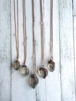 Raw crystal necklace | large quartz crystal necklace