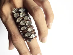 Raw crystal ring | Herkimer diamond ring