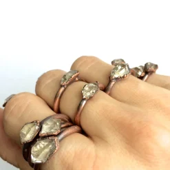 Raw crystal ring | Herkimer diamond ring