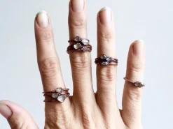 Raw crystal ring | Herkimer diamond ring