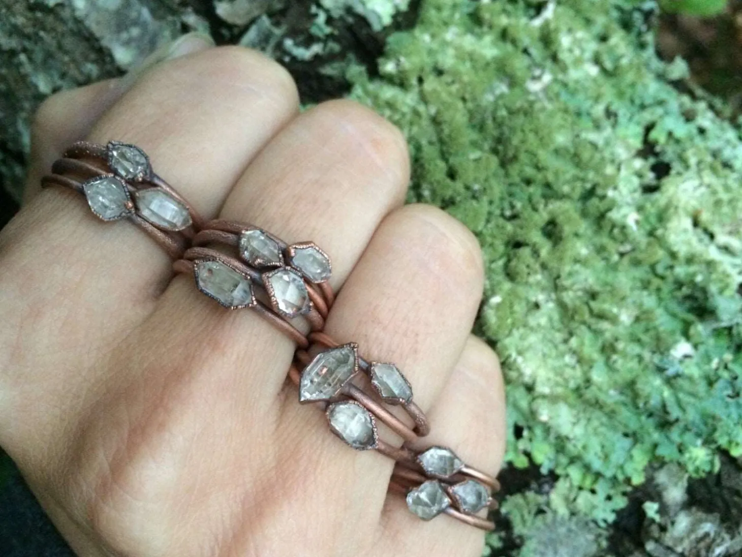 Raw crystal ring | Herkimer diamond ring