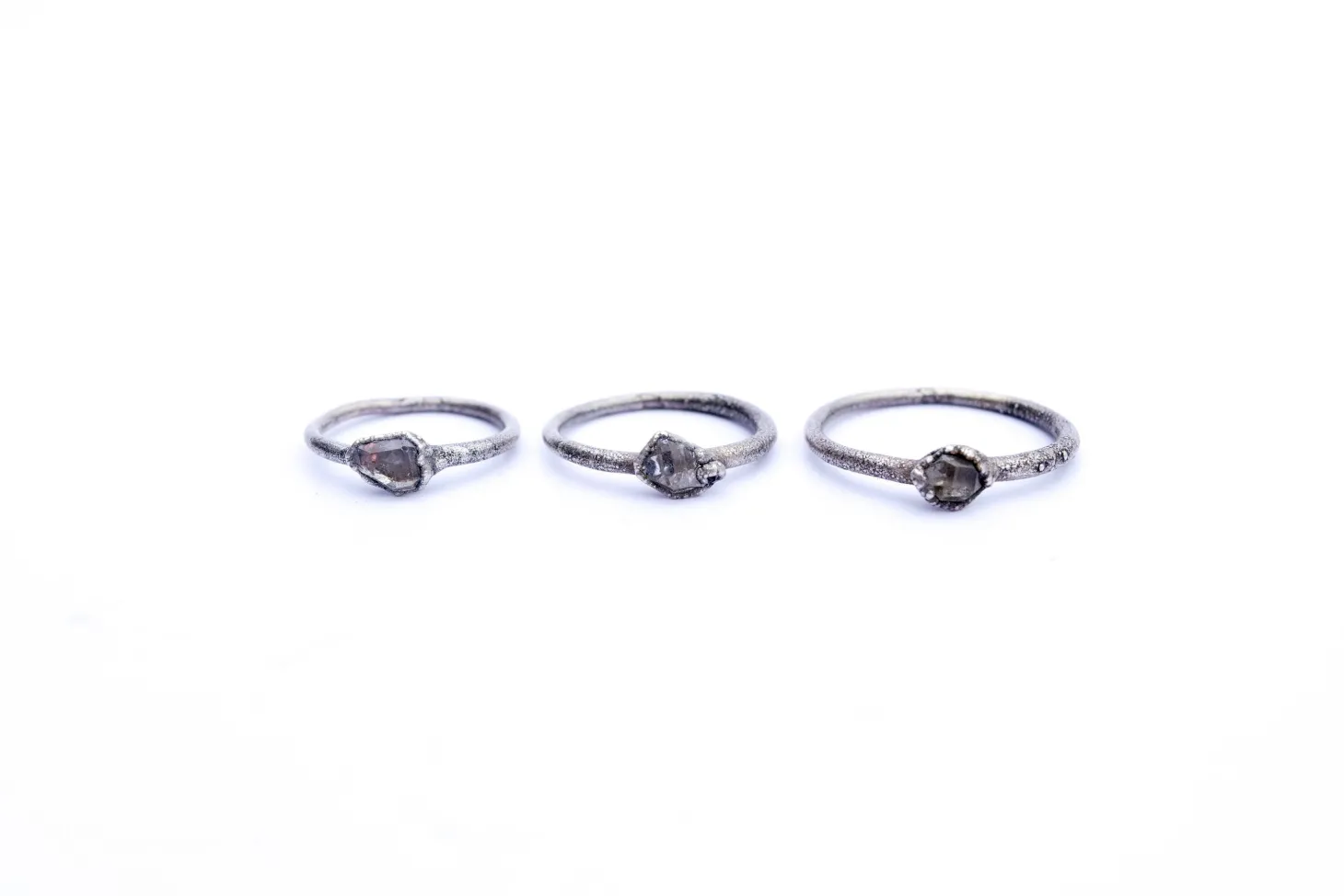 Raw crystal ring | Herkimer diamond ring