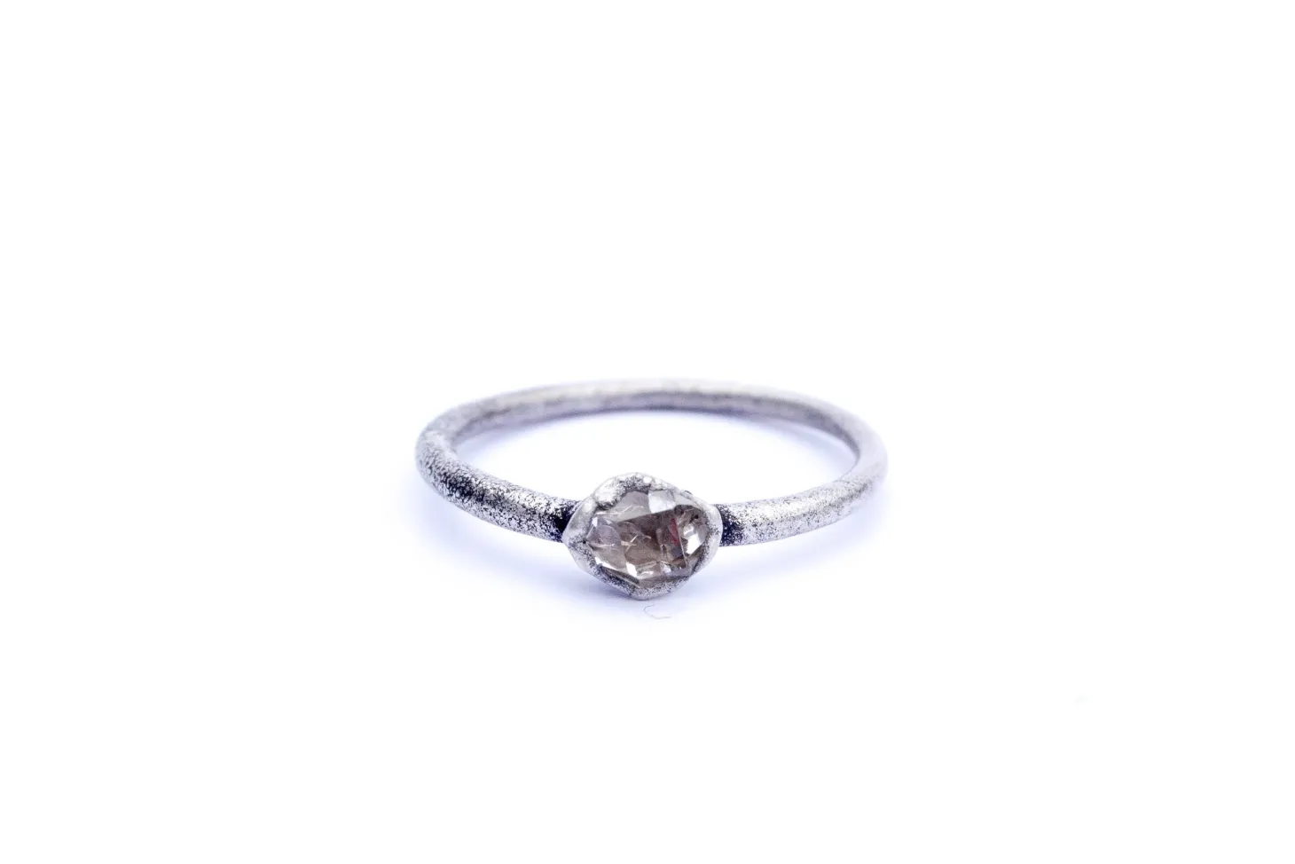 Raw crystal ring | Herkimer diamond ring
