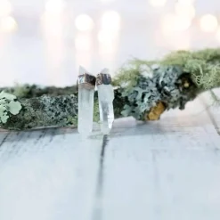 Raw crystal studs | Herkimer diamond earrings