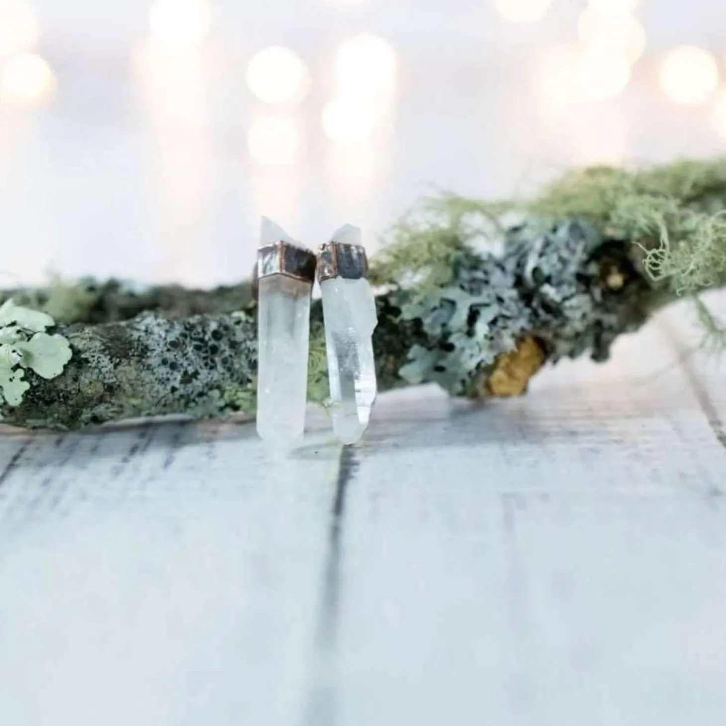 Raw crystal studs | Herkimer diamond earrings