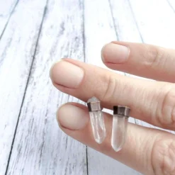 Raw crystal studs | Herkimer diamond earrings