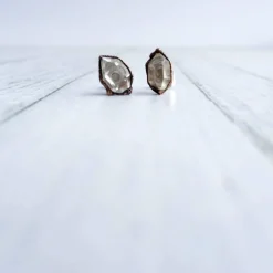 Raw crystal studs | Herkimer diamond earrings