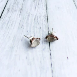 Raw crystal studs | Herkimer diamond earrings