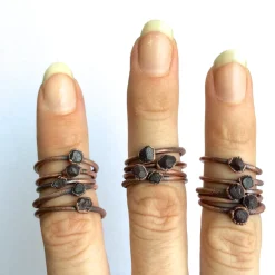 Raw garnet ring | Deep Red Garnet ring
