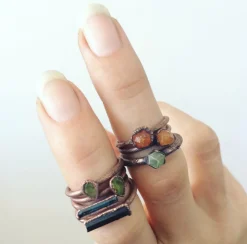 Raw garnet ring | Orange Garnet ring