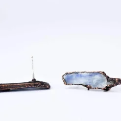 Raw kyanite studs | Blue kyanite crystal earrings
